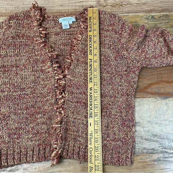 Coldwater Creek womens large open front cardigan fringe boho - Picture 6 of 8